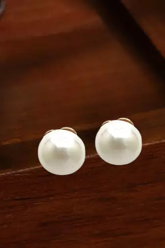 Gold plated beads stud earrings
