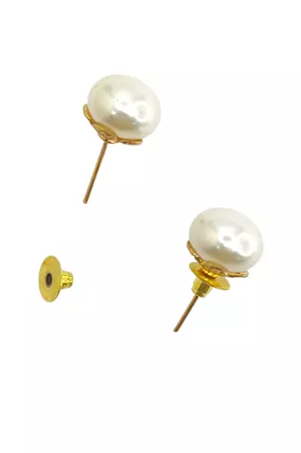 Gold plated beads stud earrings