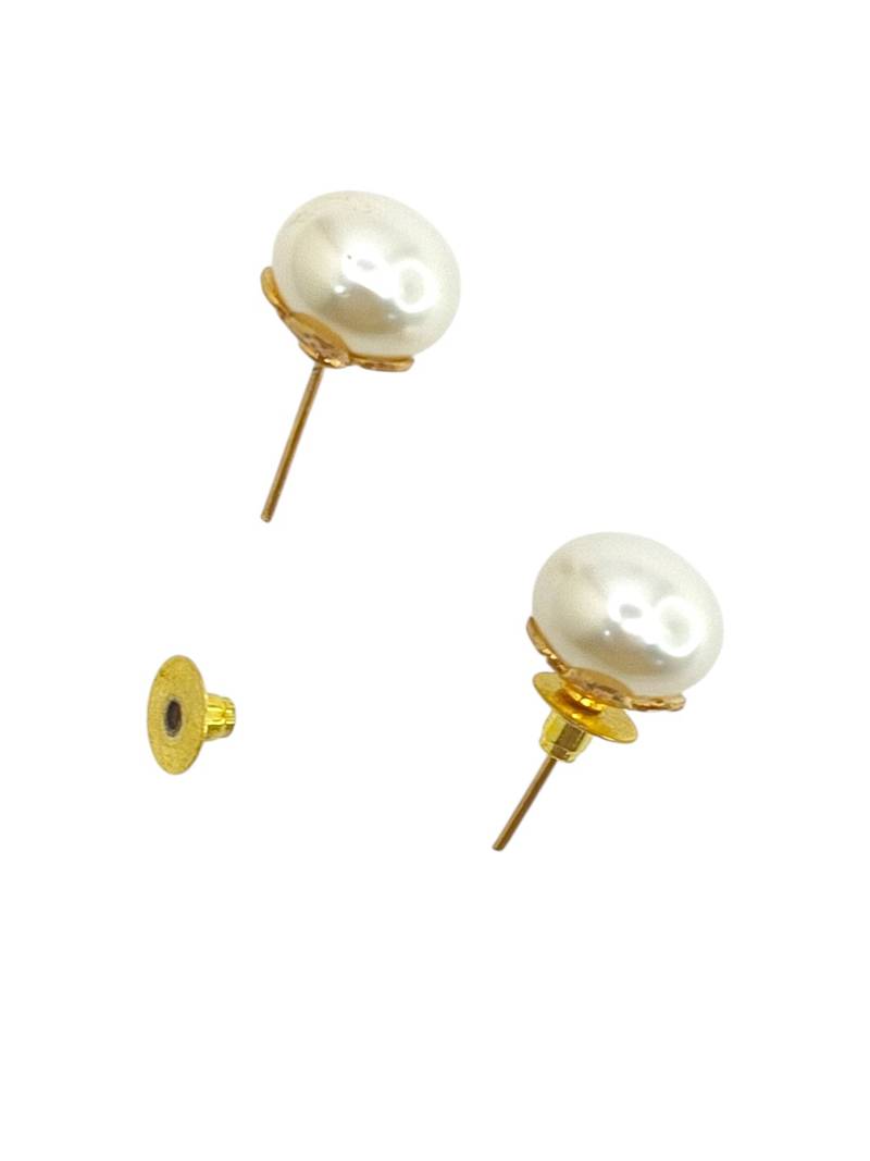 Gold plated beads stud earrings