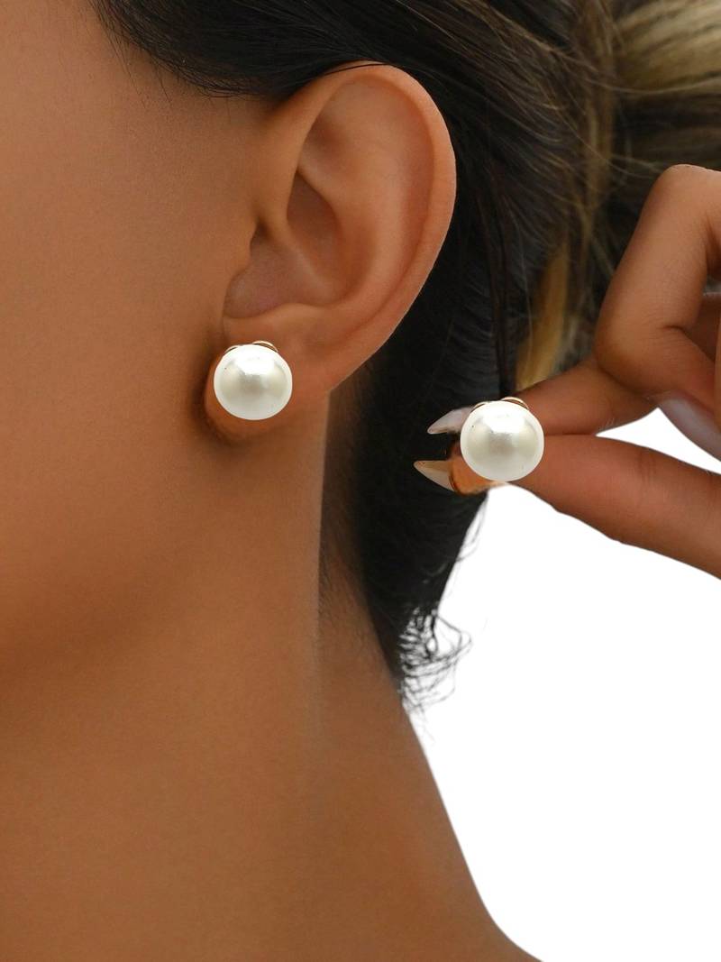 Gold plated beads stud earrings