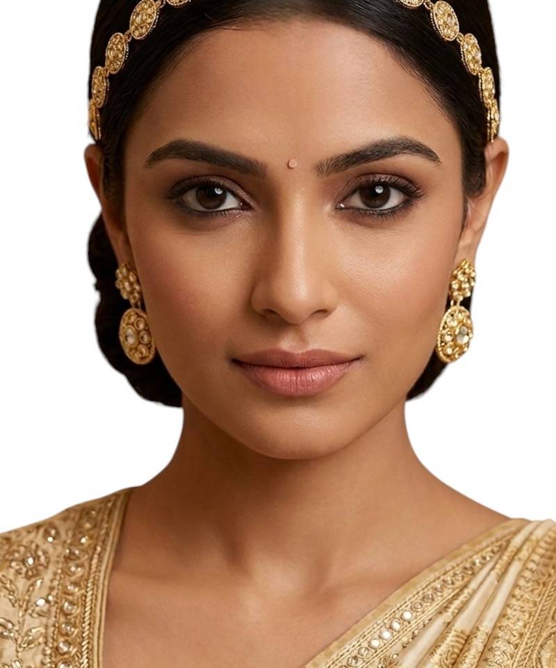 Silver plated kundan traditional mathapatti sheeshphool