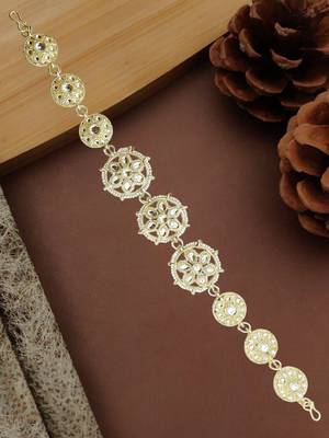 Silver plated kundan floral mathapatti sheeshphool 1