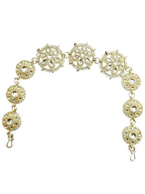 Silver plated kundan floral mathapatti sheeshphool 2