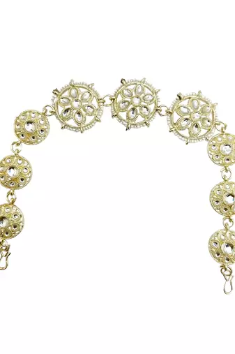 Silver plated kundan floral mathapatti sheeshphool
