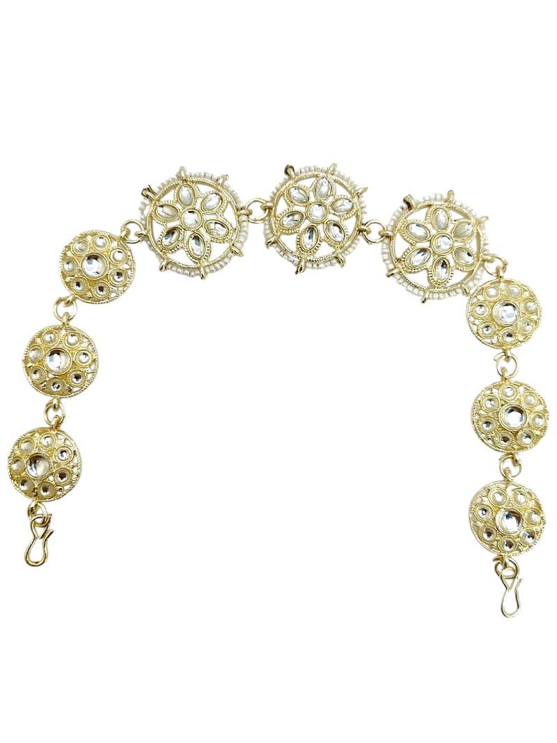 Silver plated kundan floral mathapatti sheeshphool