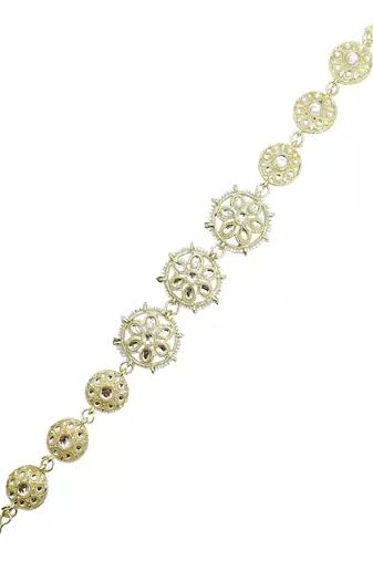 Silver plated kundan floral mathapatti sheeshphool