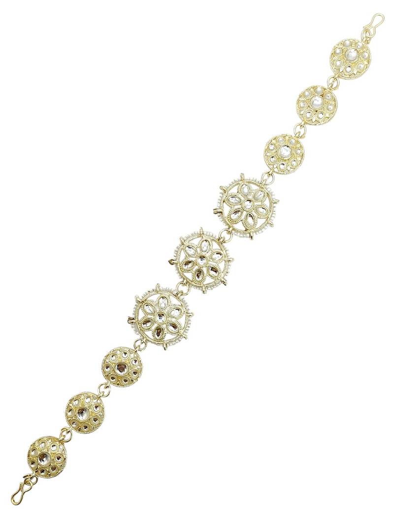 Silver plated kundan floral mathapatti sheeshphool