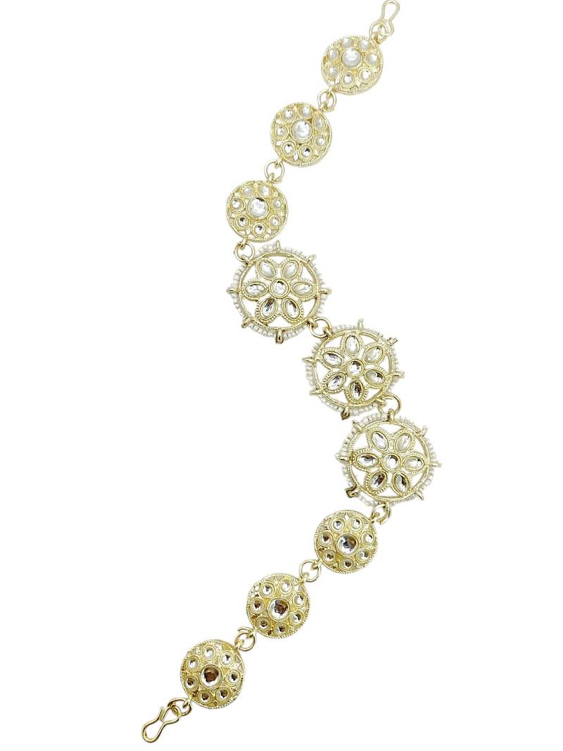 Silver plated kundan floral mathapatti sheeshphool