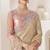 Light golden embroidery fency fabric party wear saree with blouse piece