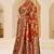 Rust brown gold zari weaving zari tissue silk saree with blouse