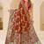 Rust brown gold zari weaving zari tissue silk saree with blouse