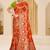 Orange gold zari weaving zari tissue silk saree with blouse