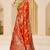 Orange gold zari weaving zari tissue silk saree with blouse