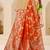 Orange gold zari weaving zari tissue silk saree with blouse