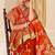 Orange gold zari weaving zari tissue silk saree with blouse
