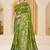 Olive green gold zari weaving zari tissue silk saree with blouse