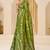 Olive green gold zari weaving zari tissue silk saree with blouse