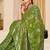 Olive green gold zari weaving zari tissue silk saree with blouse