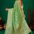Mint green gold zari weaving zari tissue silk saree with blouse
