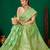 Mint green gold zari weaving zari tissue silk saree with blouse