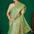 Mint green gold zari weaving zari tissue silk saree with blouse