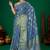 Steel blue gold zari weaving zari tissue silk saree with blouse