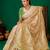 Beige meenakari zari weaving zari tissue silk saree with blouse