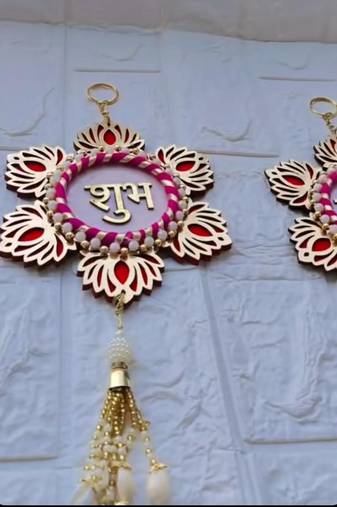 Traditional Decorative Shubh labh Lotus Wall Hanging(SMALL22)