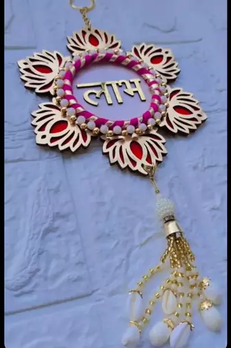 Traditional Decorative Shubh labh Lotus Wall Hanging(SMALL22)