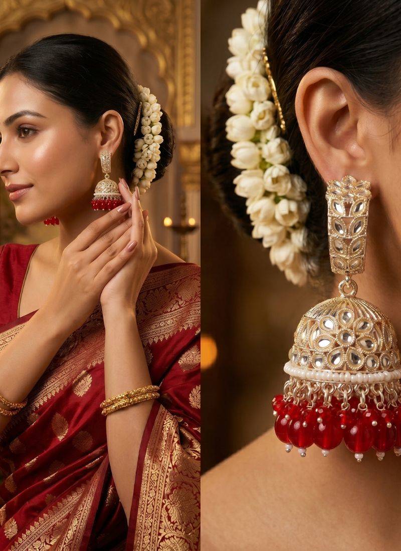   Traditional Bali Jhumka Earrings/ Earrings For Wo  And Girls