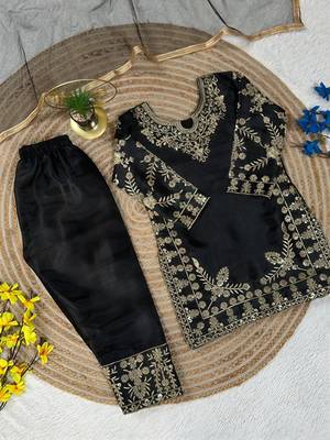 Kids Girls Top Palazzo with Dupatta Embroidery Work 2