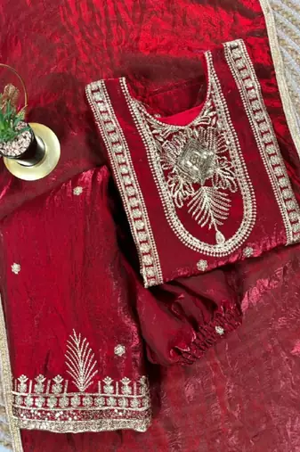 Kids Girls Top Palazzo with Dupatta Embroidery Work