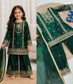Kids Girls Top Palazzo with Dupatta Embroidery Work