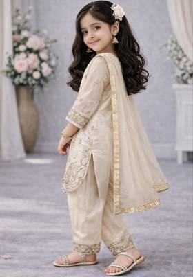 Kids Girls Top Palazzo with Dupatta Embroidery Work 3