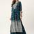 Women teal green georgette sequins embroidered party wear gown