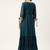 Women teal green georgette sequins embroidered party wear gown