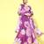 Floral printed organza kurta with dupatta