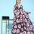 Floral printed organza kurta with dupatta
