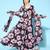 Floral printed organza kurta with dupatta