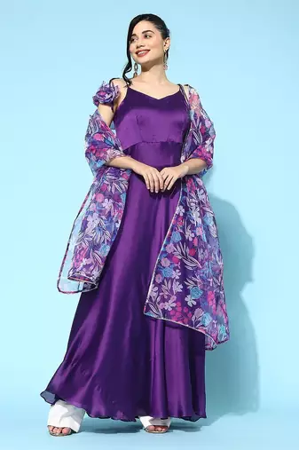 Satin kurta with dupatta