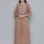 Women brown yoke design keyhole neck georgette kurta