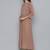 Women brown yoke design keyhole neck georgette kurta