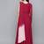 Women red embroidered georgette kurta with attached dupatta