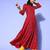Women charming red silk swirling volume kurta