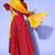 Women charming red silk swirling volume kurta