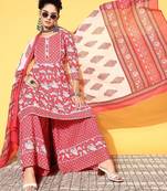 Women floral pure cotton print parade kurta set