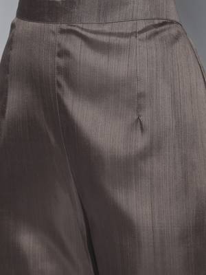 Women charcoal grey ethnic motifs embroidered sequinned kurta with trousers 3