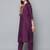 Women purple ethnic motifs embroidered sequinned kurta with trousers