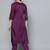 Women purple ethnic motifs embroidered sequinned kurta with trousers