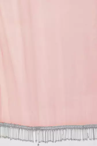 Women pink embroidered regular sequinned kurta with sharara & with dupatta